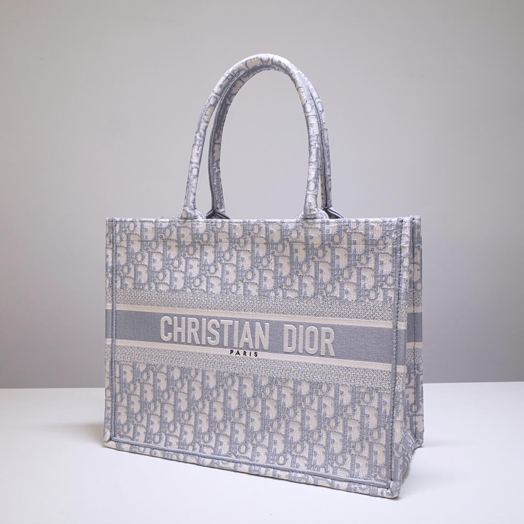 DIR Book Tote black BIG Handbag 1286 Embroidery LOGO beige
