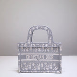 DIR Book Tote BIG Handbag 1286m Embroidery LOGO beige mini 22.5cm