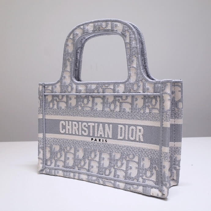 DIR Book Tote BIG Handbag 1286m Embroidery LOGO beige mini 22.5cm