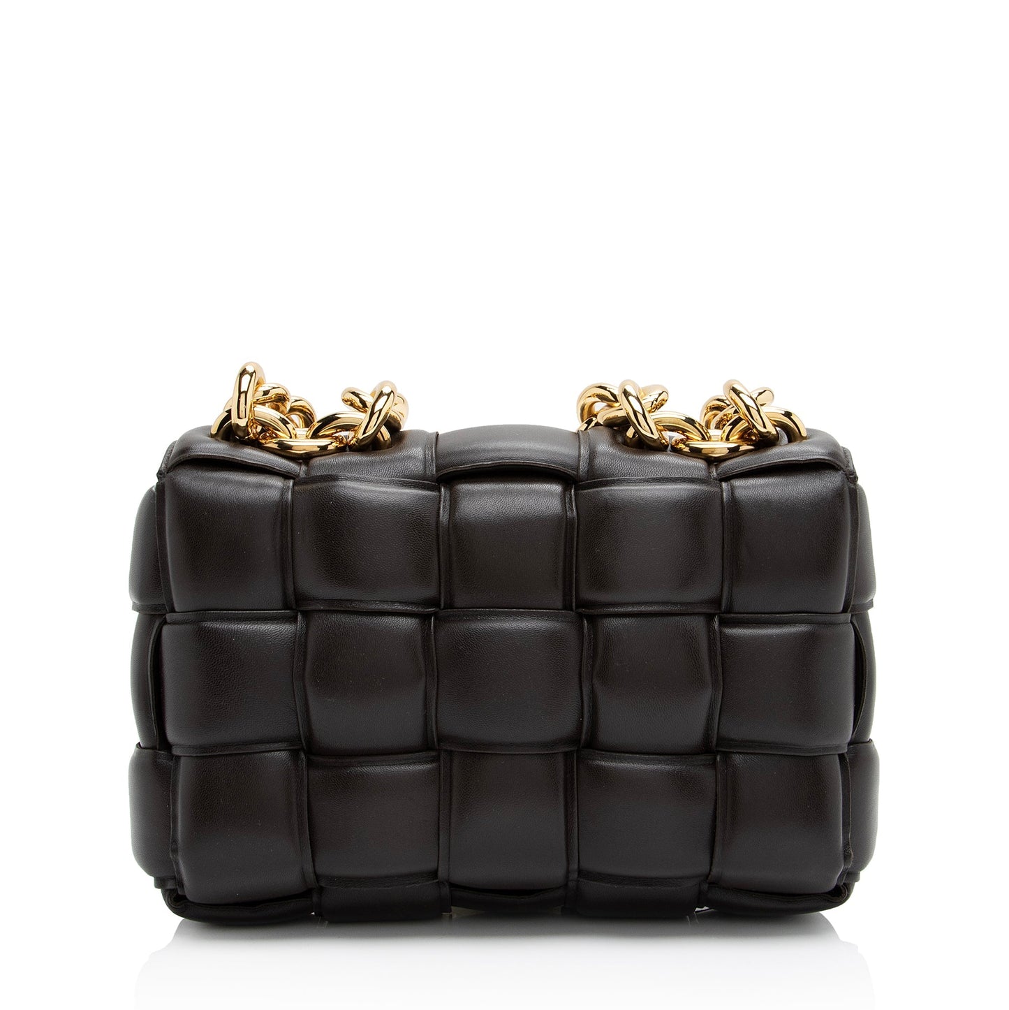 Bottega Veneta Lambskin Cassette Chain Maxi Shoulder Bag (SHF-23058)