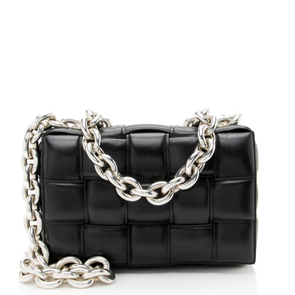 Bottega Veneta Lambskin Cassette Chain Maxi Shoulder Bag