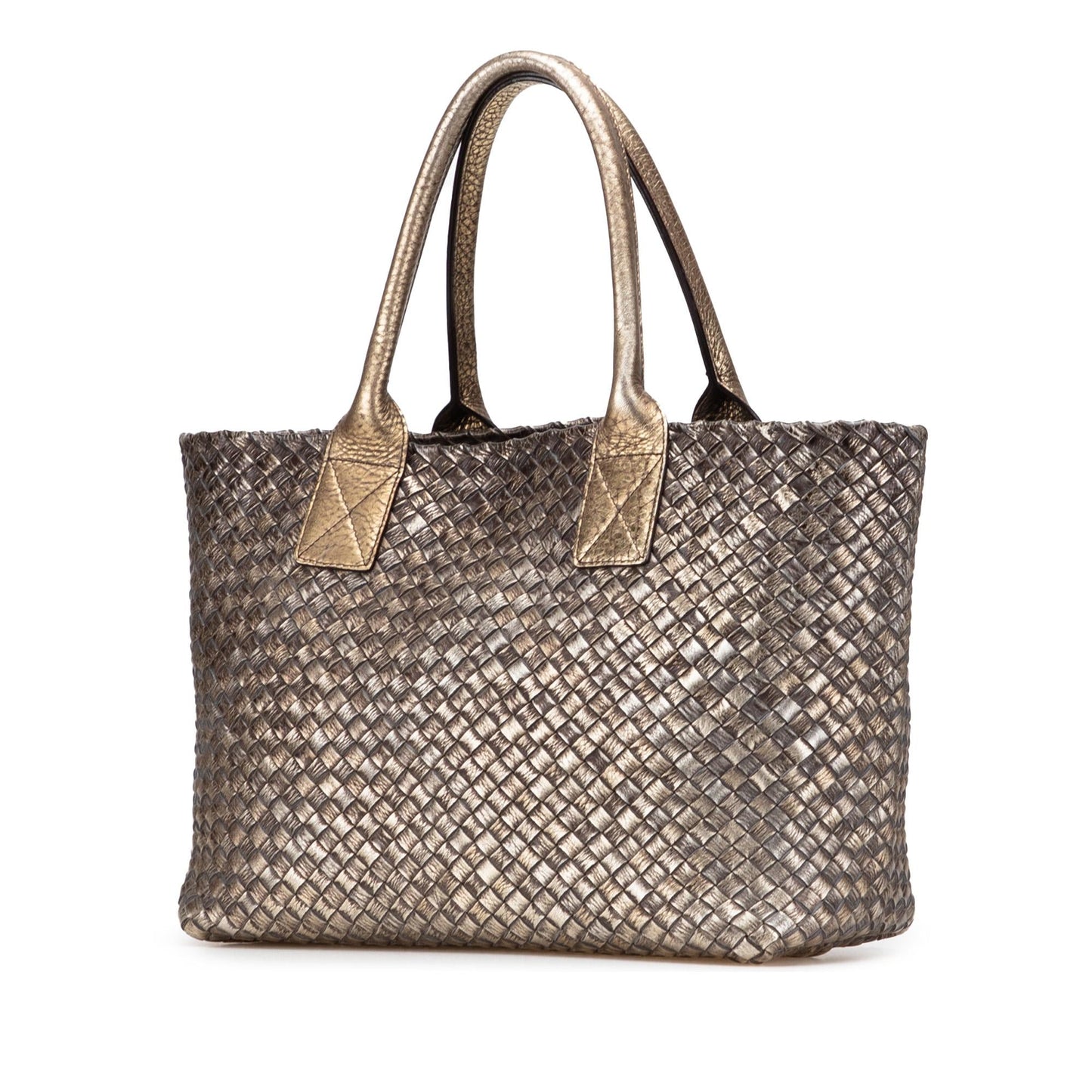 Bottega Veneta Medium Lambskin Intreccio Cabat Tote