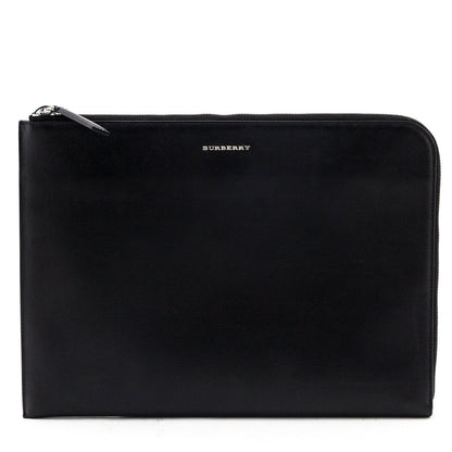 Burberry Black Cross-Grain Leather Edson Document Holder
