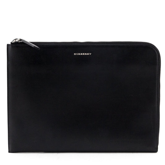 Burberry Black Cross-Grain Leather Edson Document Holder