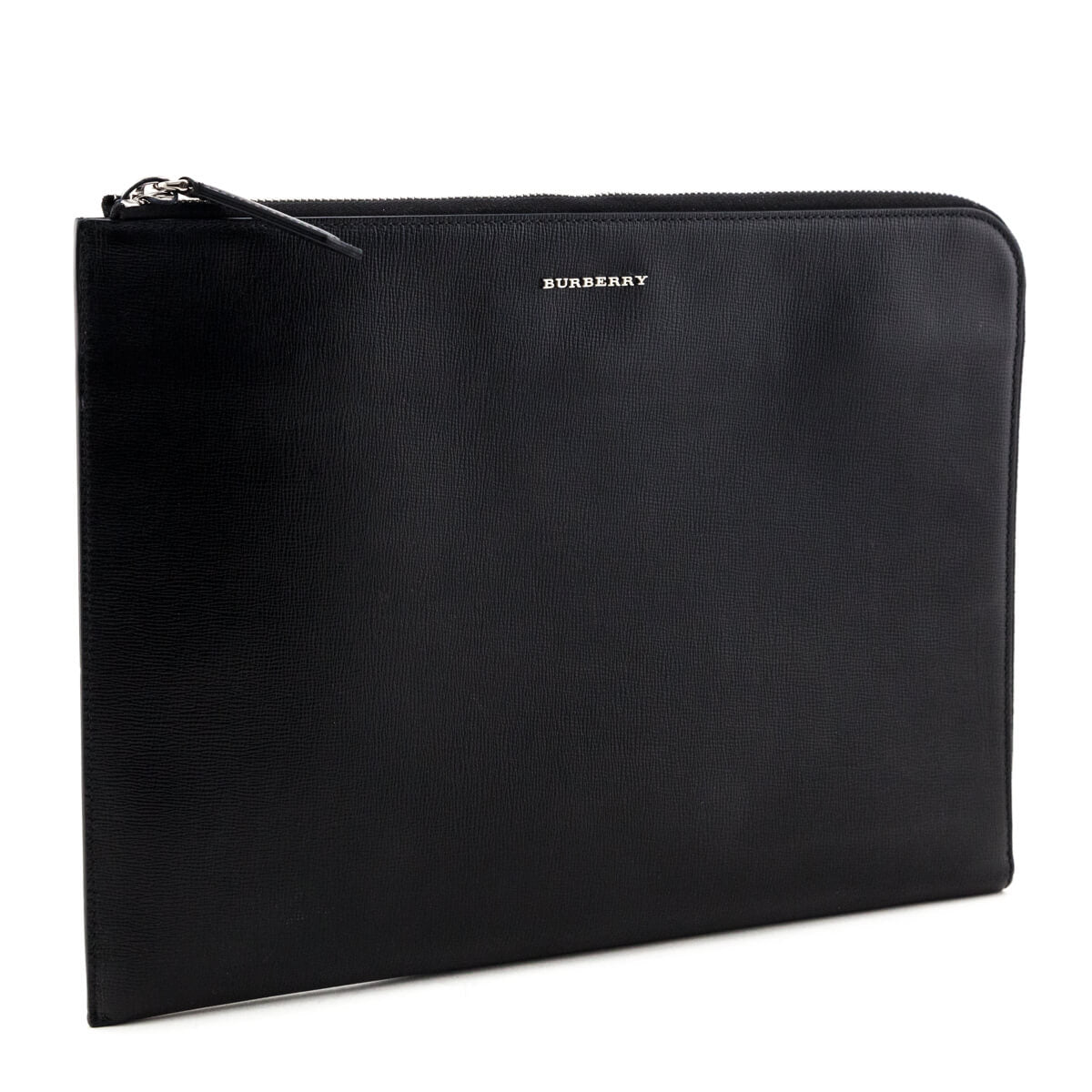 Burberry Black Cross-Grain Leather Edson Document Holder