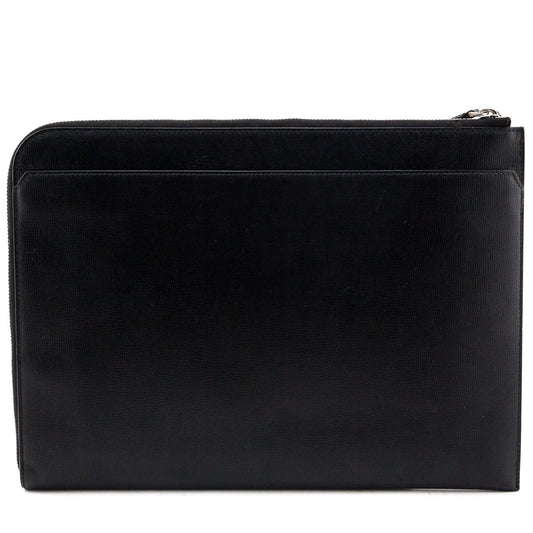 Burberry Black Cross-Grain Leather Edson Document Holder