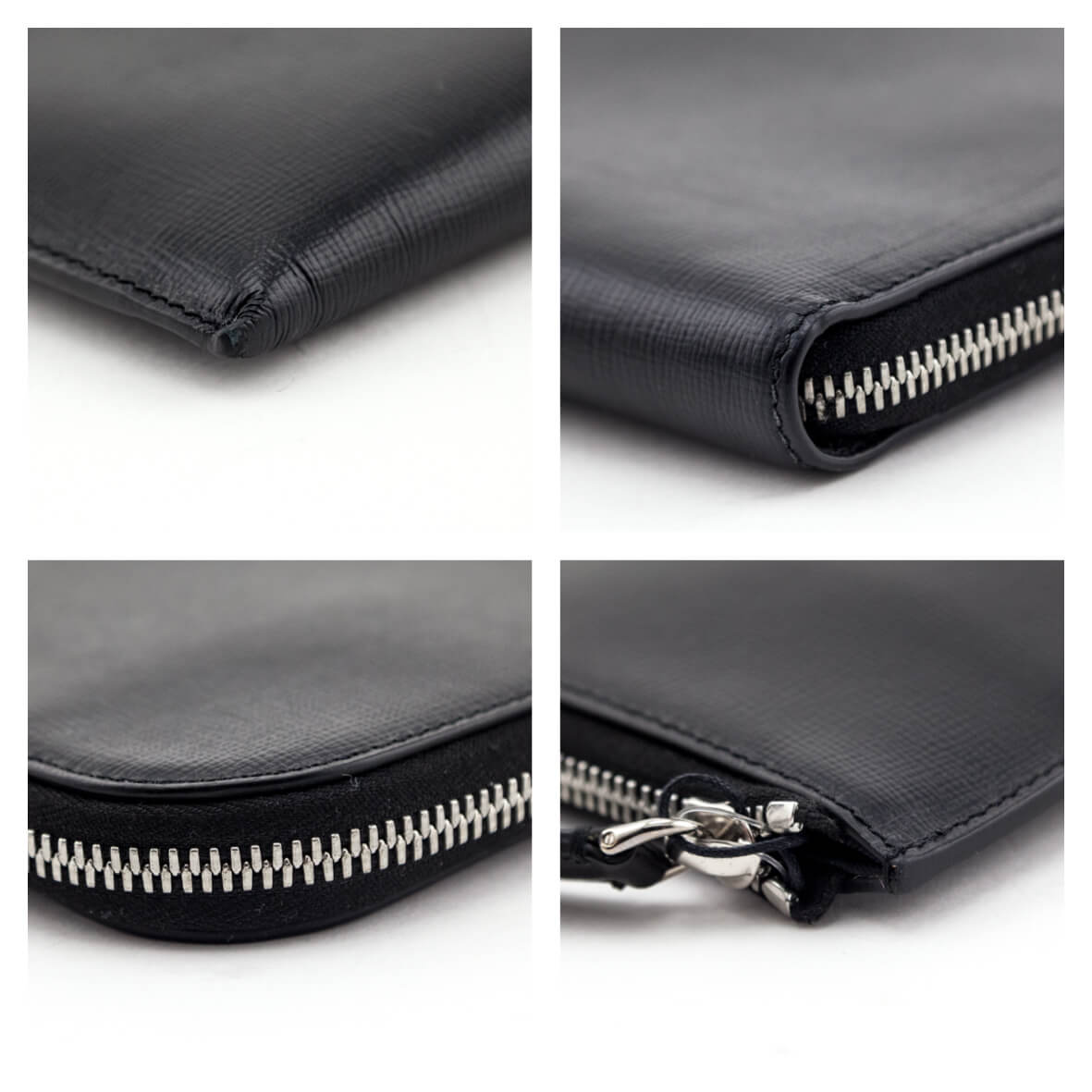 Burberry Black Cross-Grain Leather Edson Document Holder