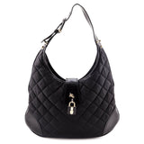 Burberry Black Quilted Nylon Brook Hobo Bag