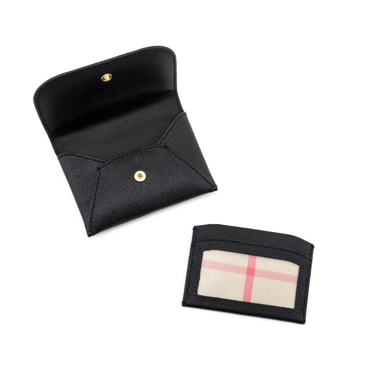 Burberry Black Soft Grain Calfskin Mayfield New Card Case