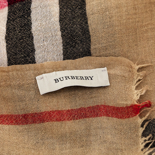 Burberry Check Wool & Silk Blend Scarf