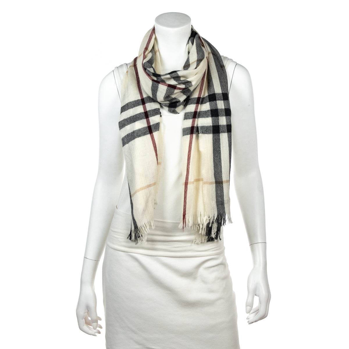 Burberry Ivory Check Scarf