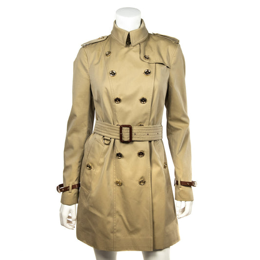 Burberry Honey Sandringham Mid Length Trench Coat Size M | UK 12