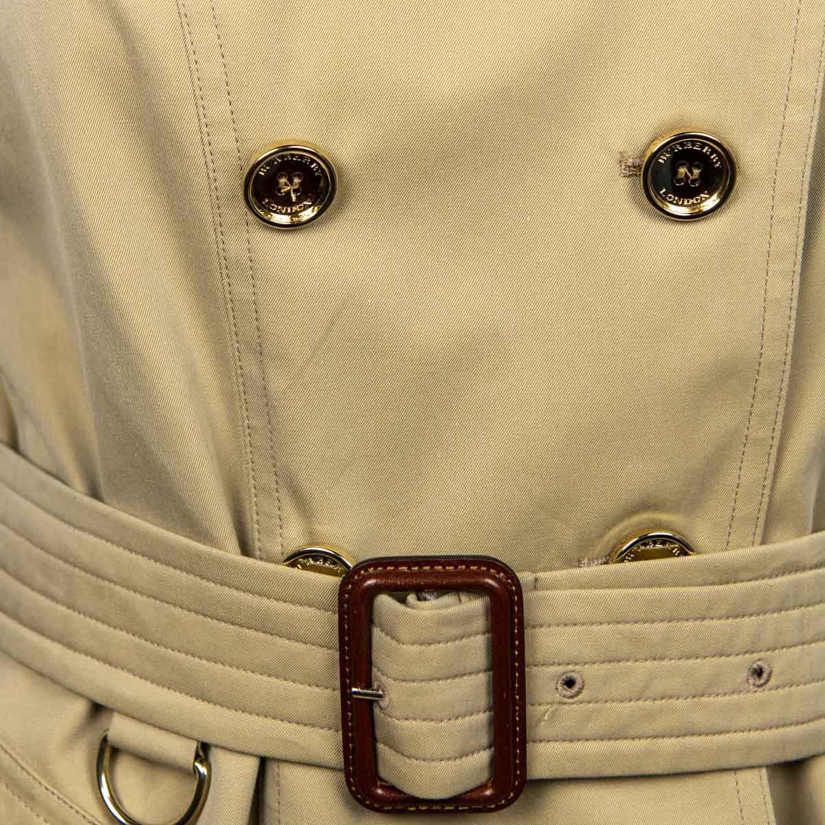 Burberry Honey Sandringham Mid Length Trench Coat Size M | UK 12
