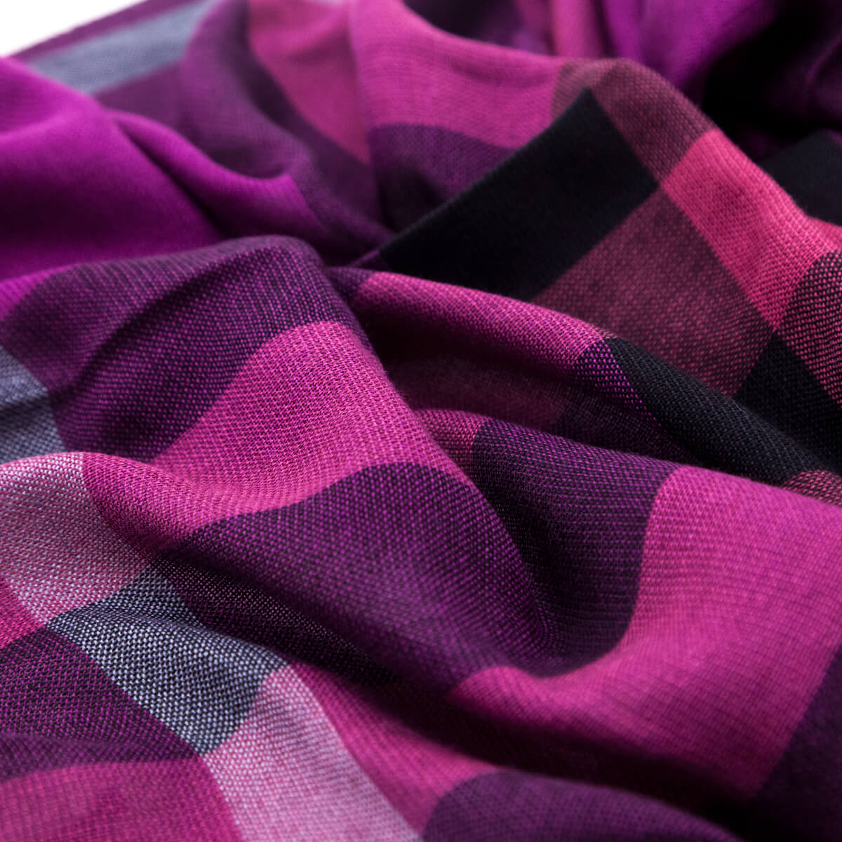 Burberry Magenta Silk & Cashmere Check Scarf