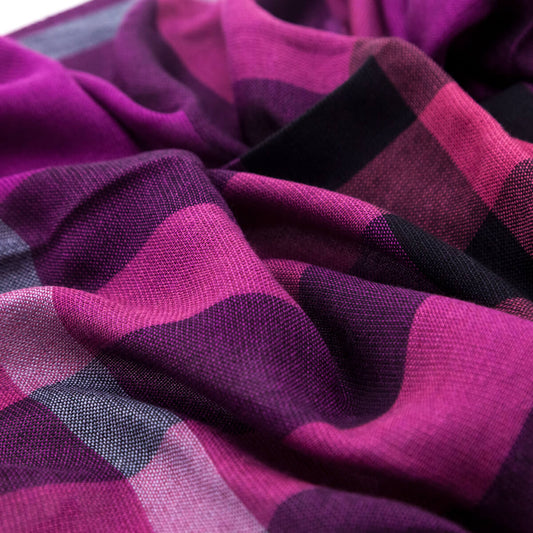 Burberry Magenta Silk & Cashmere Check Scarf