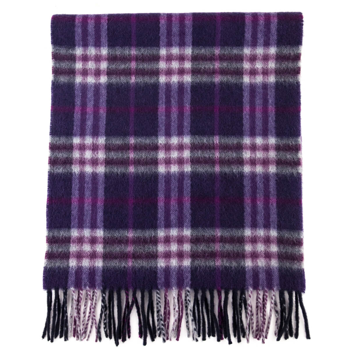 Burberry Purple Check Cashmere Scarf