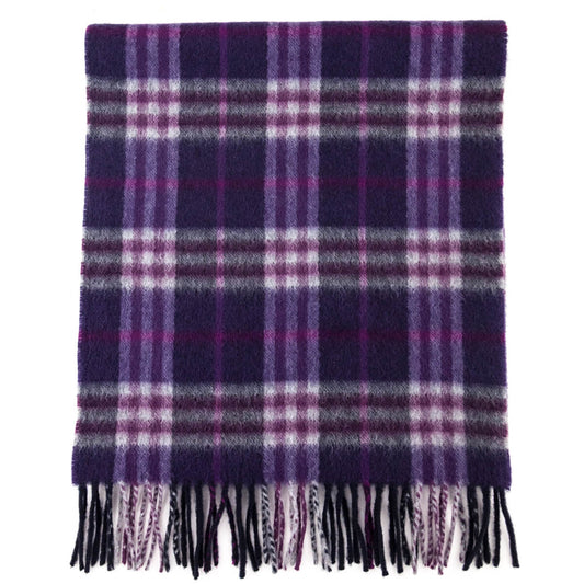 Burberry Purple Check Cashmere Scarf