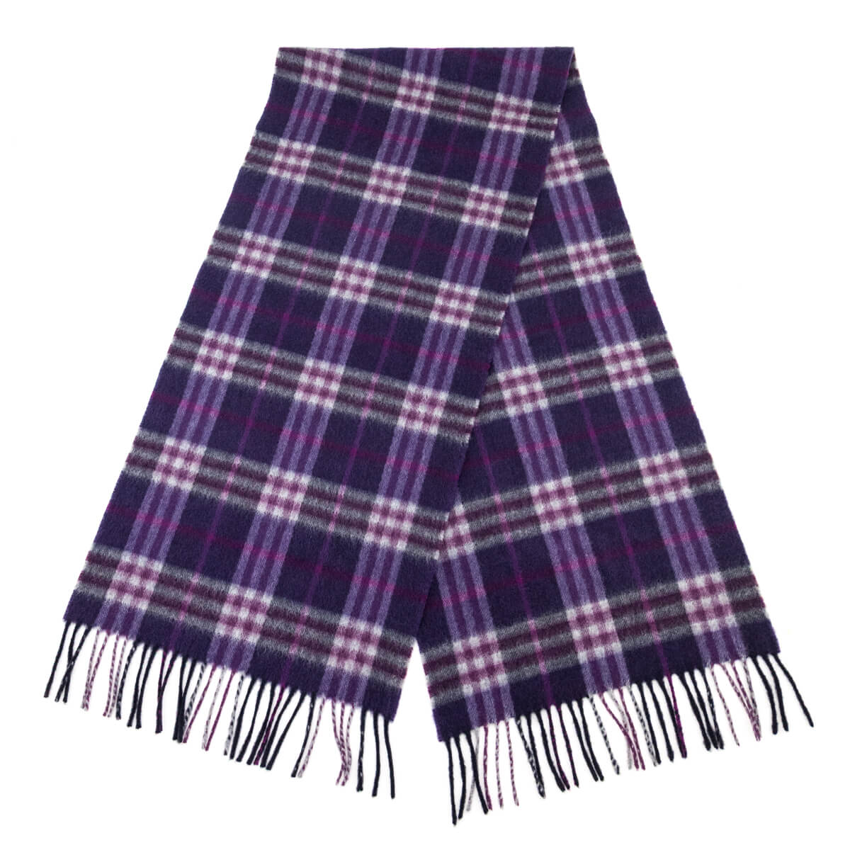 Burberry Purple Check Cashmere Scarf