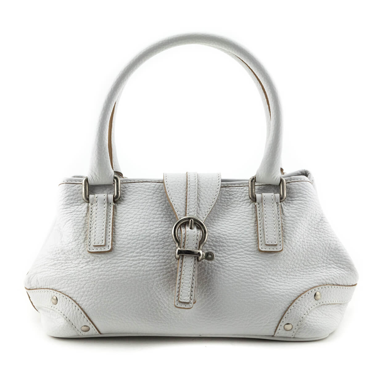 Burberry White Grained Calfskin Mini Bag