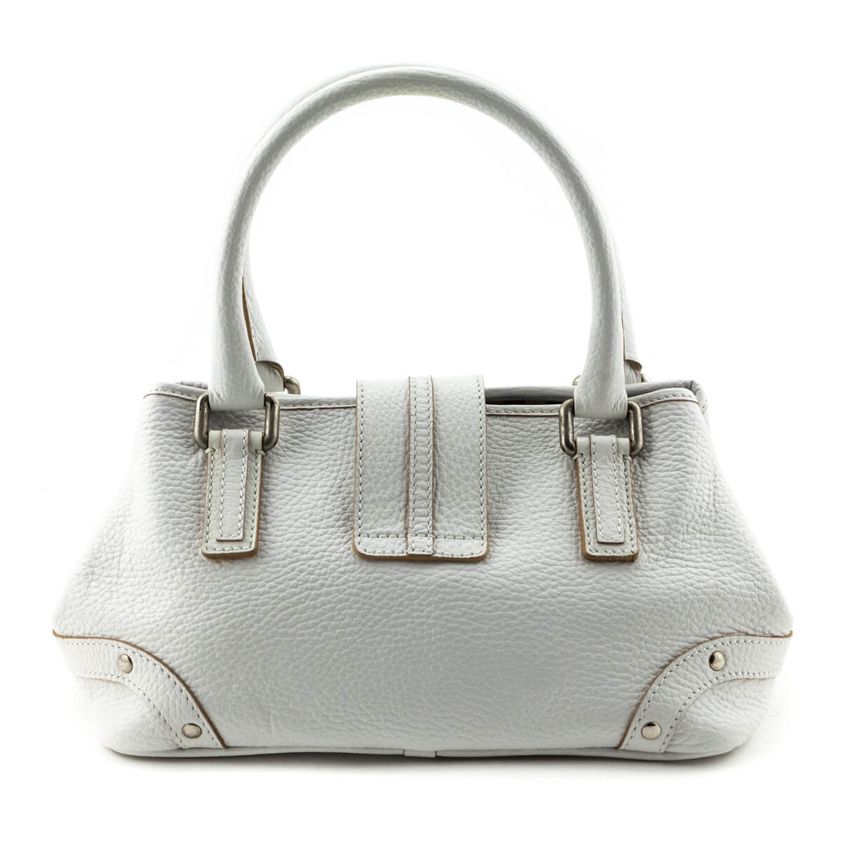 Burberry White Grained Calfskin Mini Bag