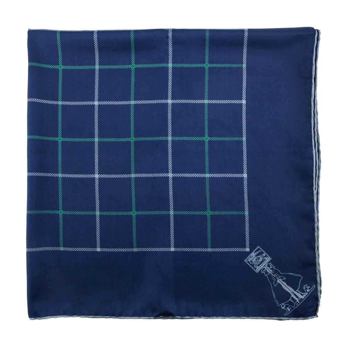 Burberry Blue Check Silk   Scarf