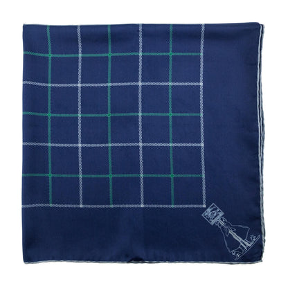 Burberry Blue Check Silk   Scarf