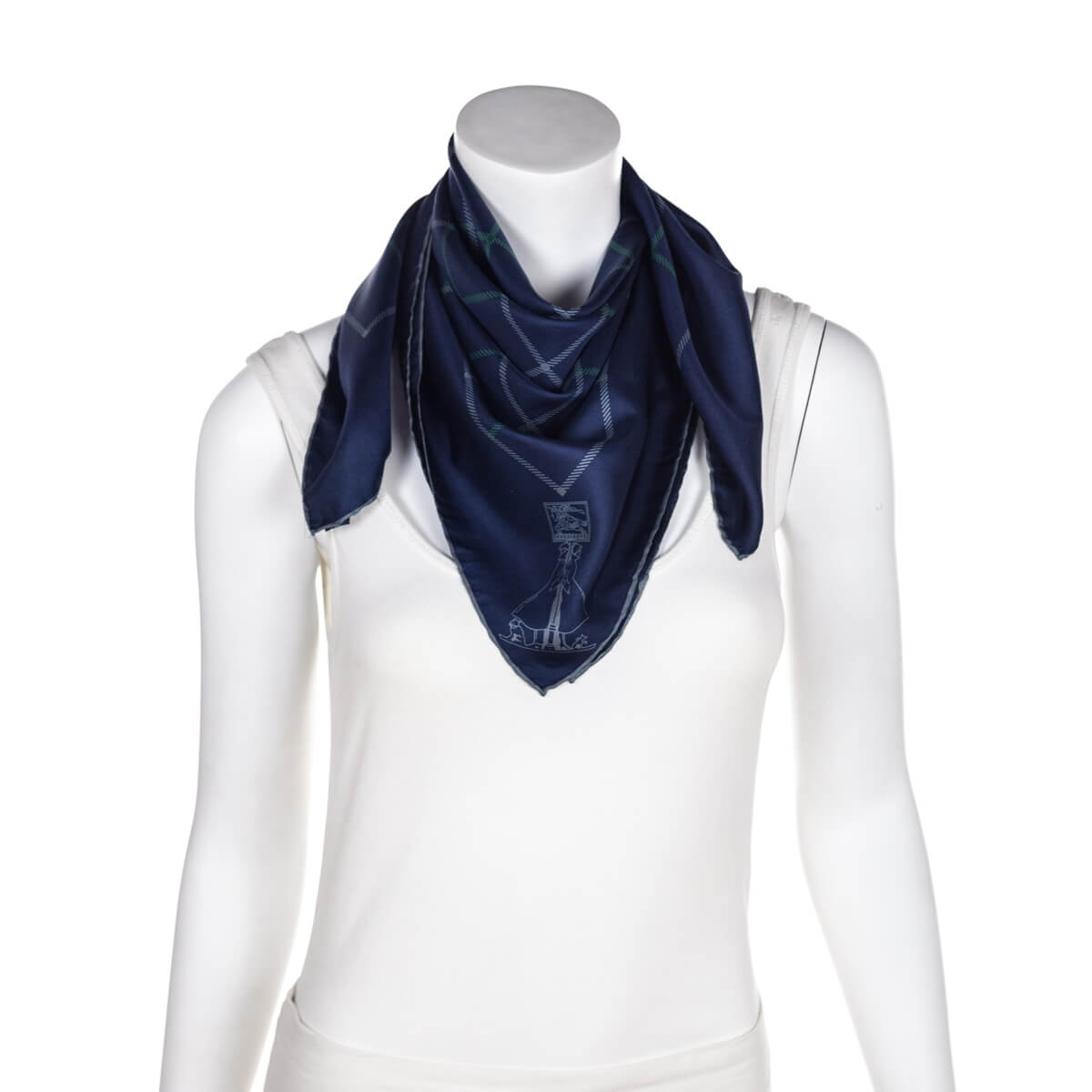 Burberry Blue Check Silk   Scarf