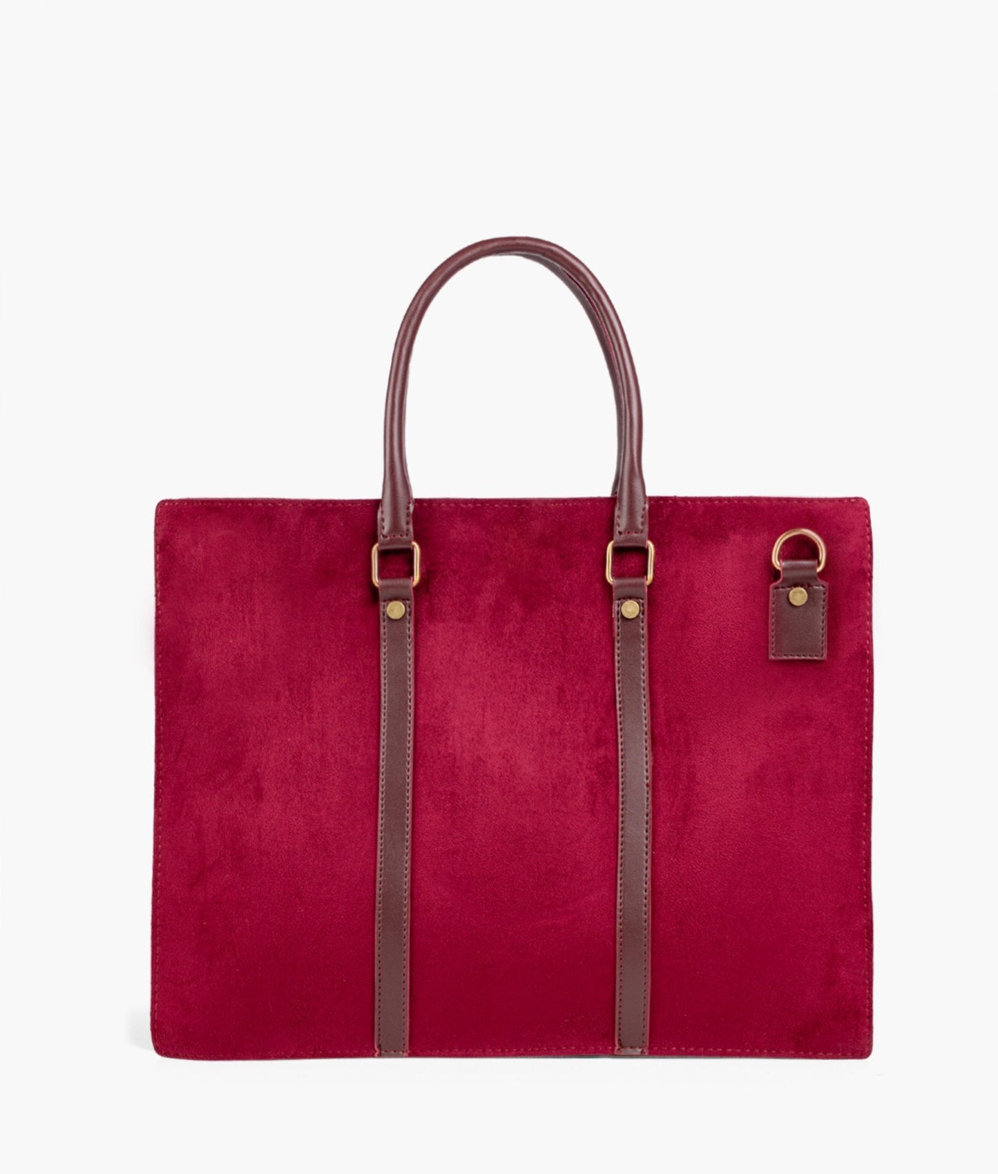 Burgundy suede laptop bag