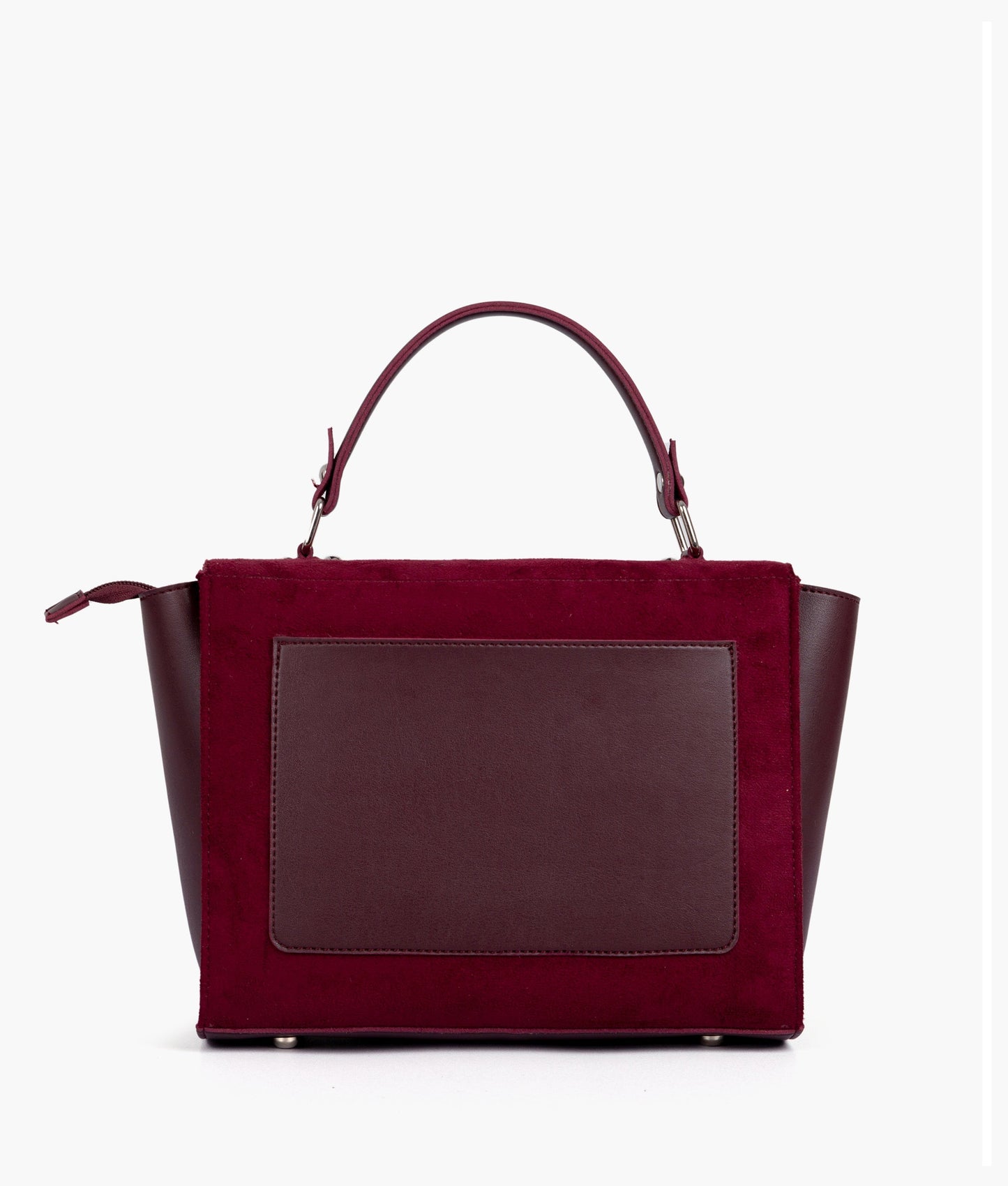 Burgundy suede mini messenger bag