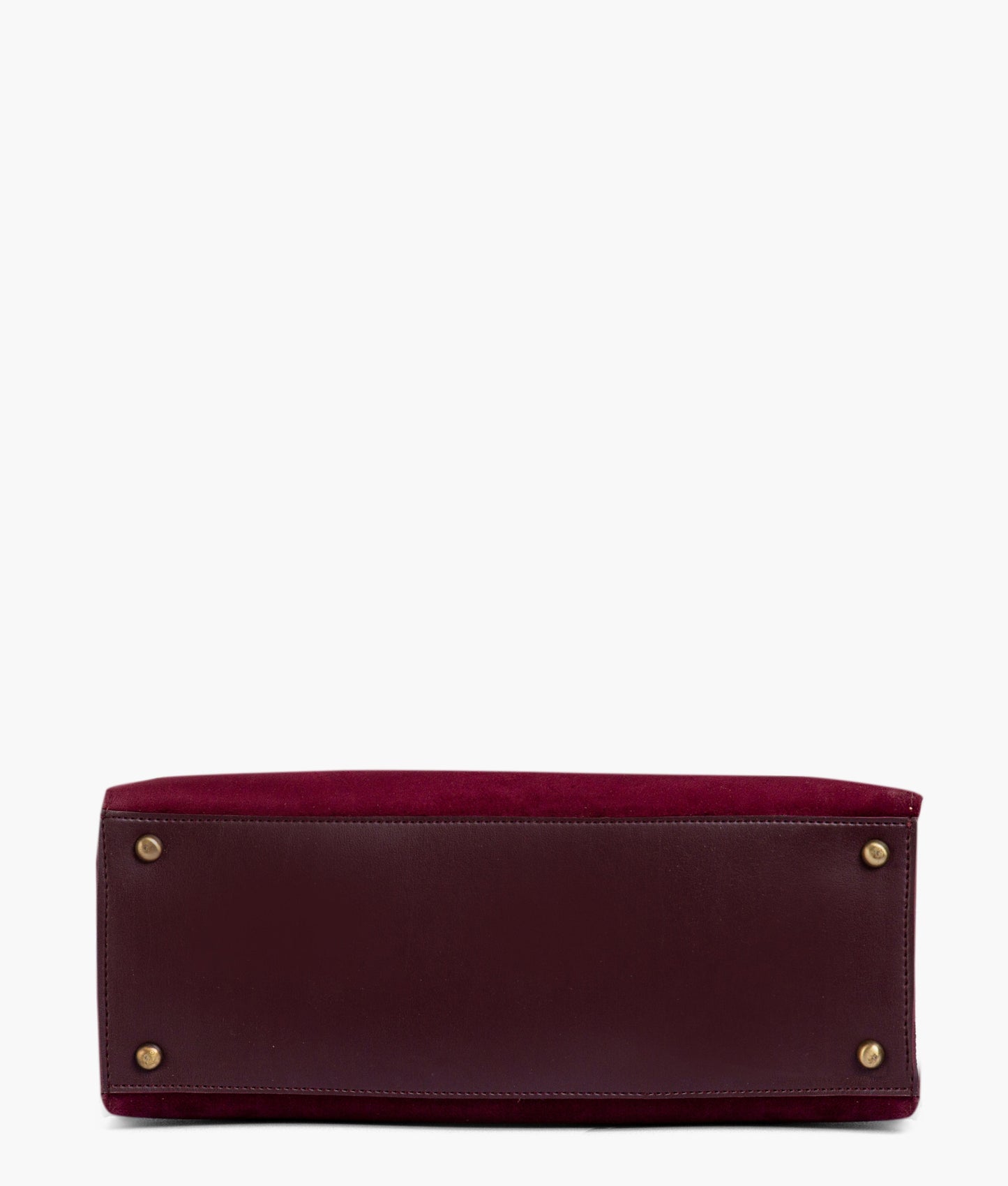 Burgundy suede workplace handbag