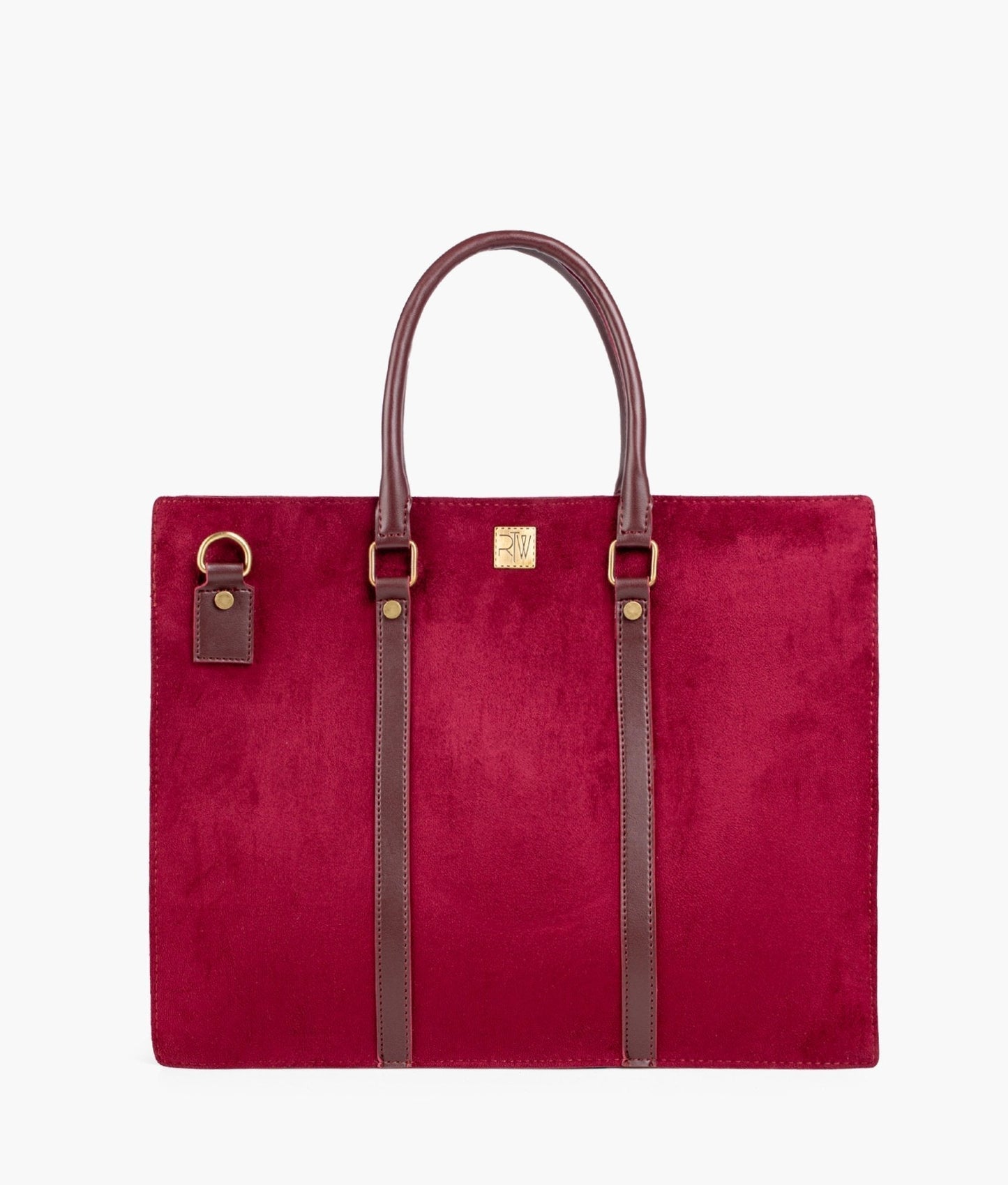 Burgundy suede laptop bag