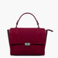 Burgundy suede mini messenger bag