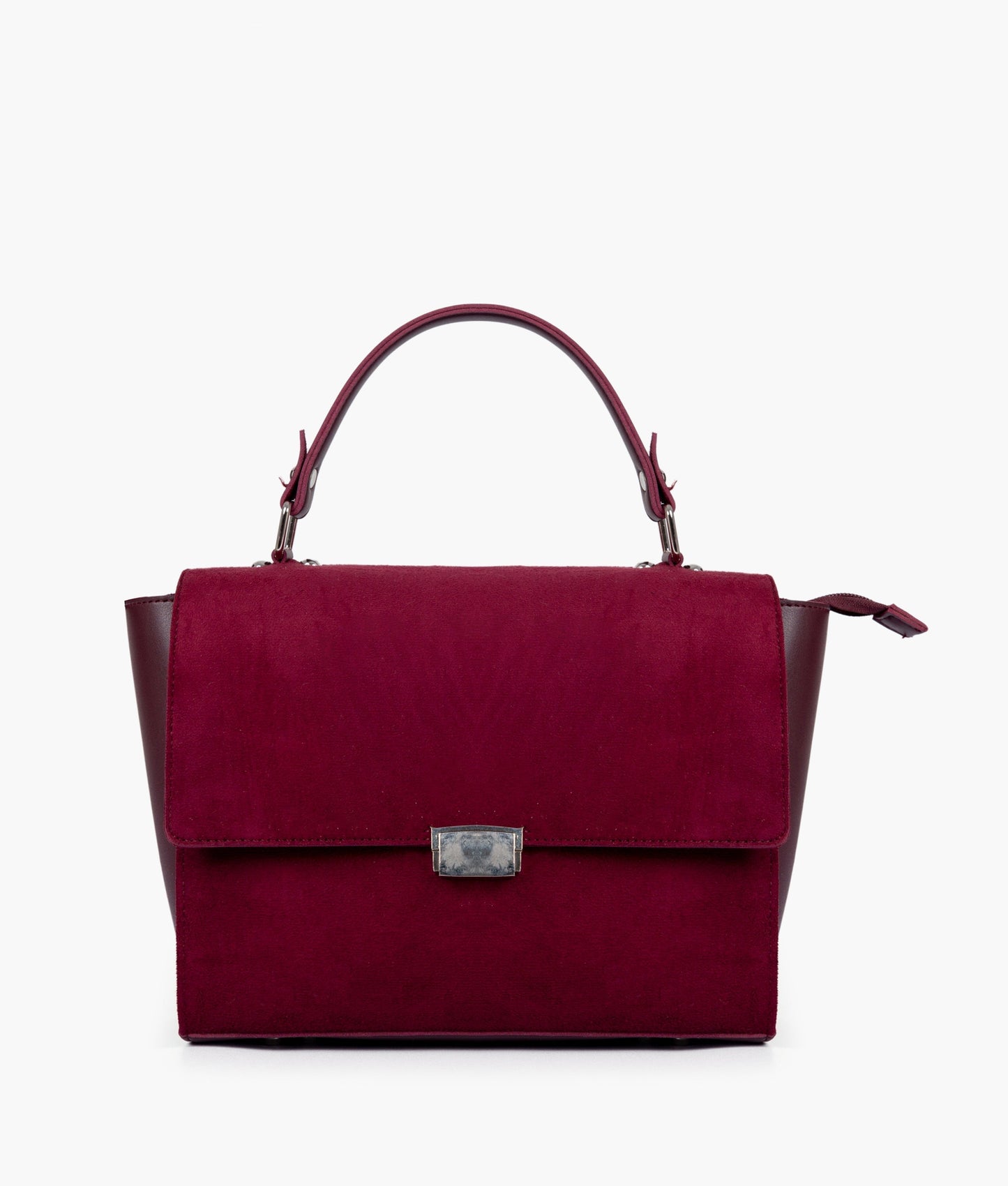 Burgundy suede mini messenger bag