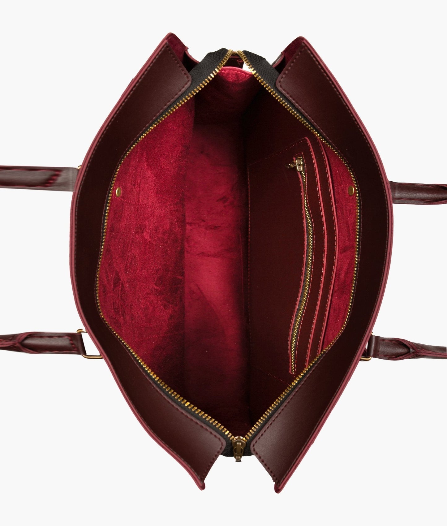 Burgundy suede laptop bag