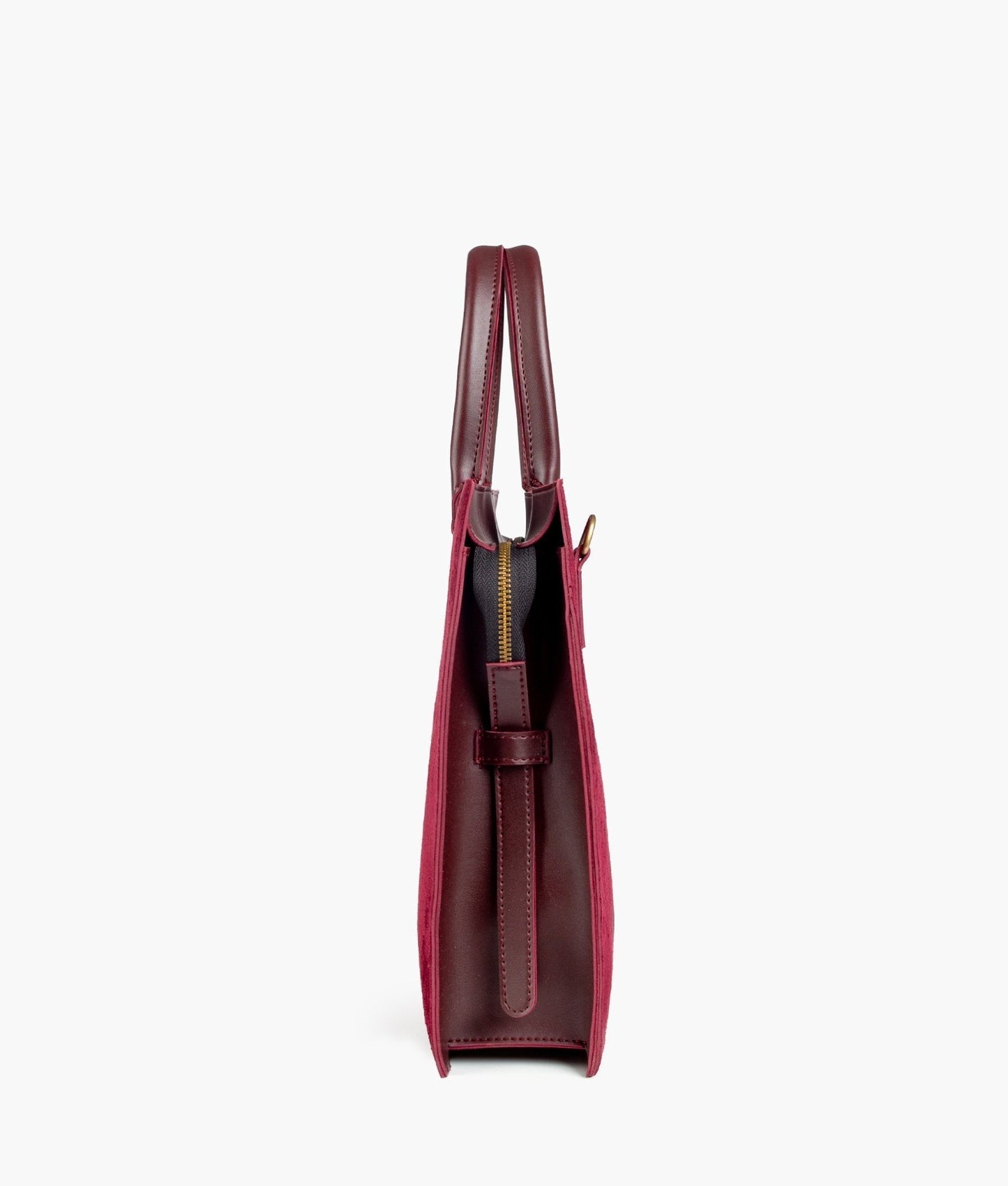 Burgundy suede laptop bag