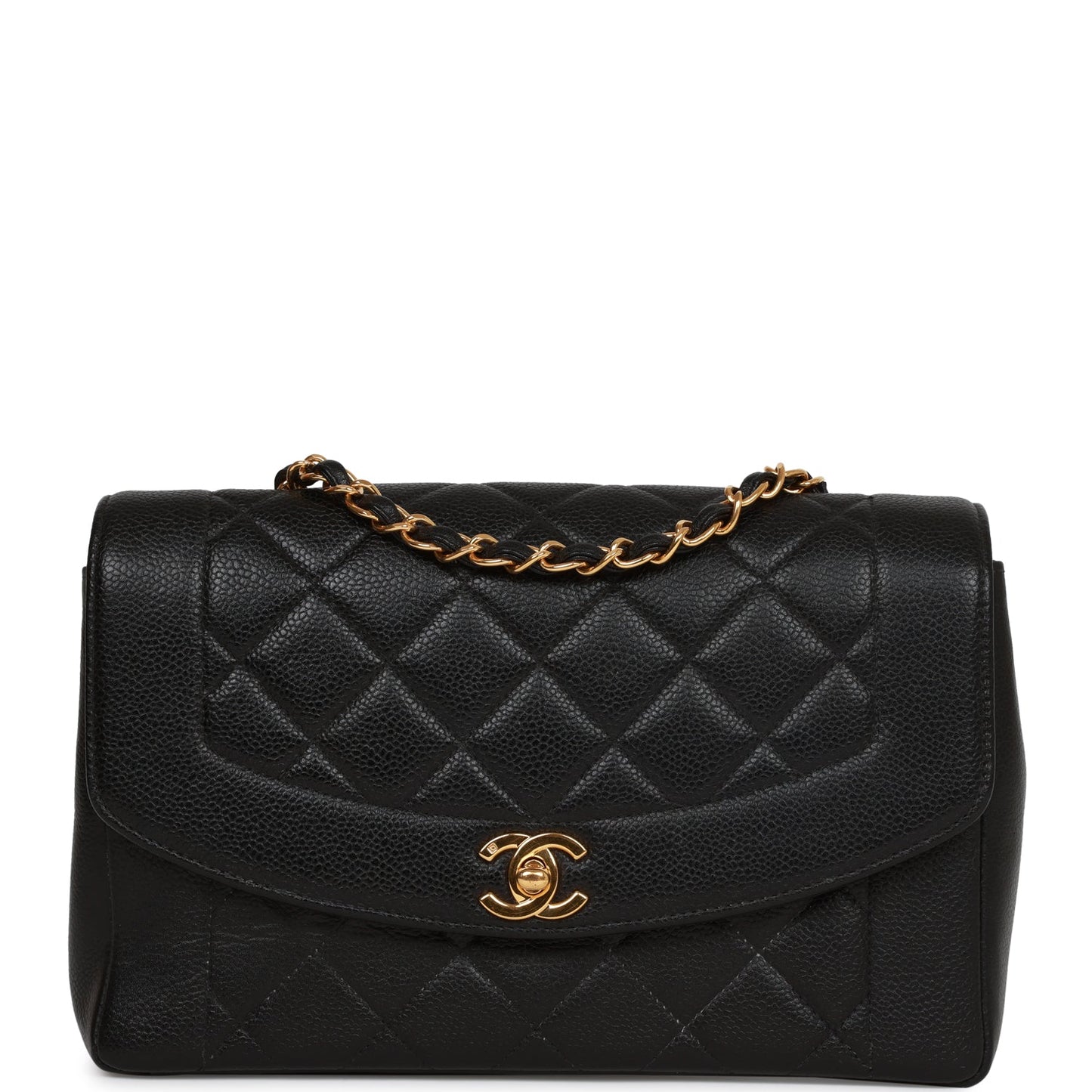 Chanel   Medium Diana Flap Bag Black Caviar Gold Hardware