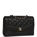 Chanel   Medium Diana Flap Bag Black Caviar Gold Hardware