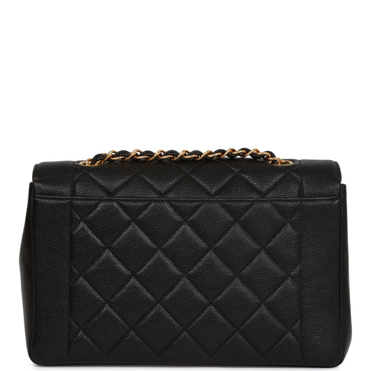 Chanel   Medium Diana Flap Bag Black Caviar Gold Hardware