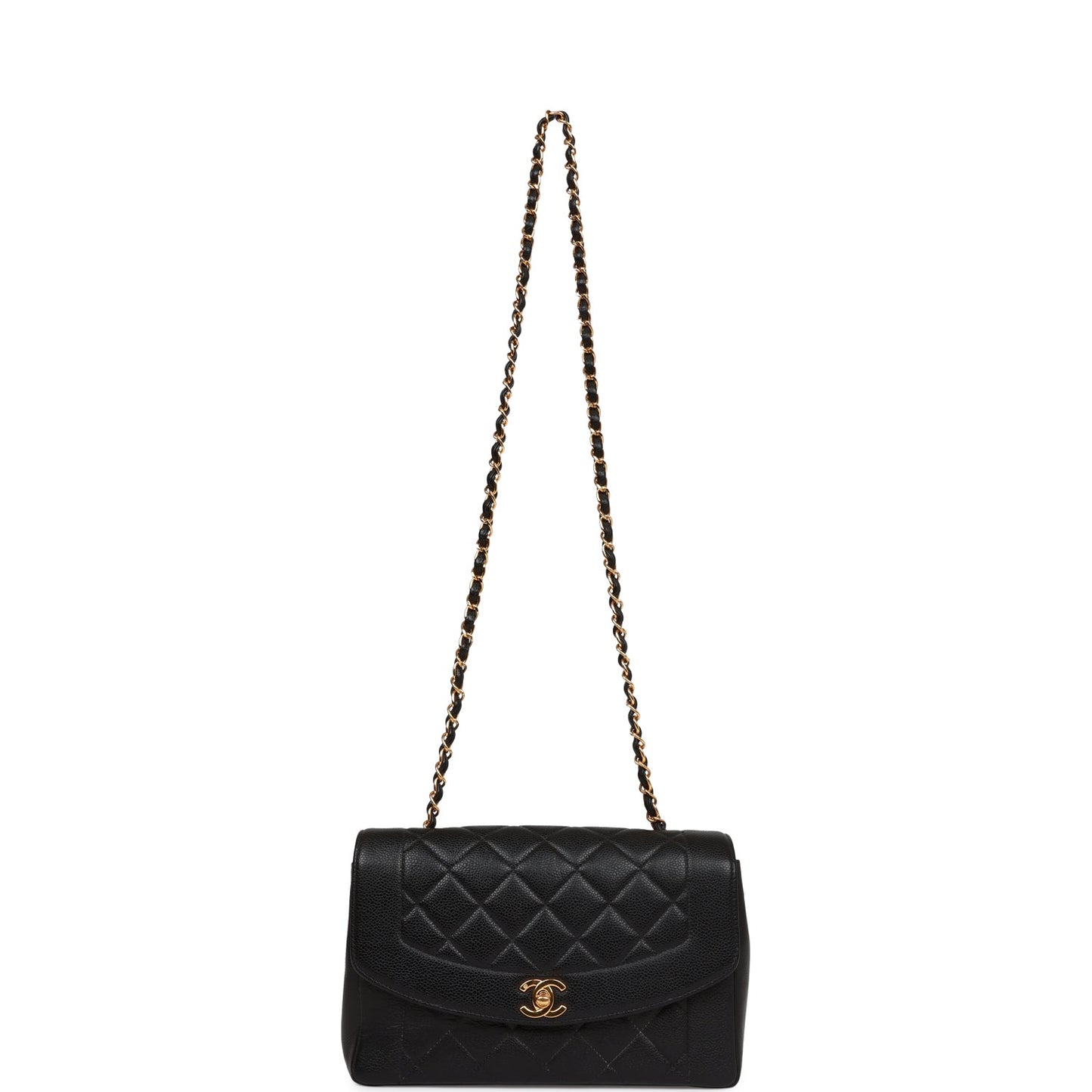 Chanel   Medium Diana Flap Bag Black Caviar Gold Hardware