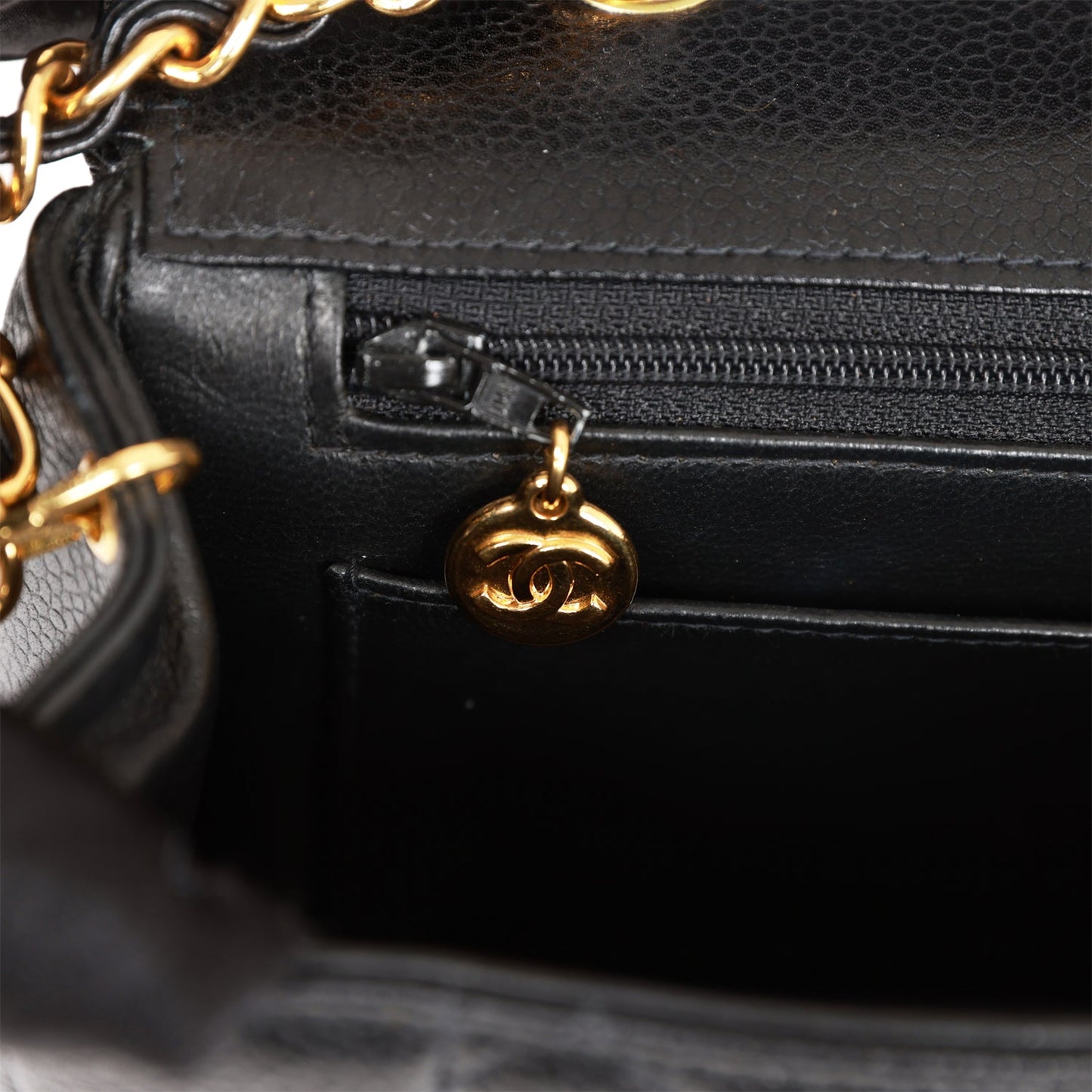 Chanel   Medium Diana Flap Bag Black Caviar Gold Hardware