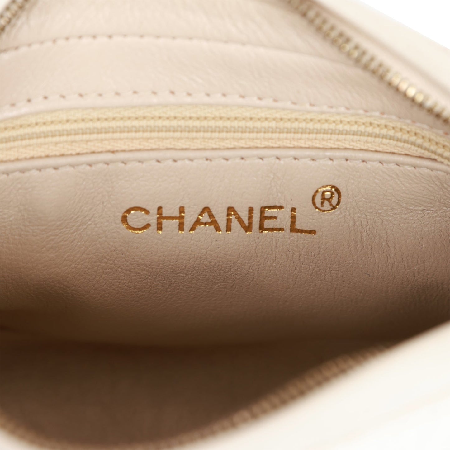 Chanel Mini Camera Bag Beige Satin Gold Hardware