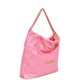 Chanel Small 22 Bag Pink Calfskin Gold Hardware