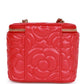 Chanel Camellia Mini Vanity Case Red Lambskin Light Gold Hardware