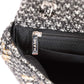 Chanel Medium Single Flap Black and White Tweed With Crystals Silver Hardware