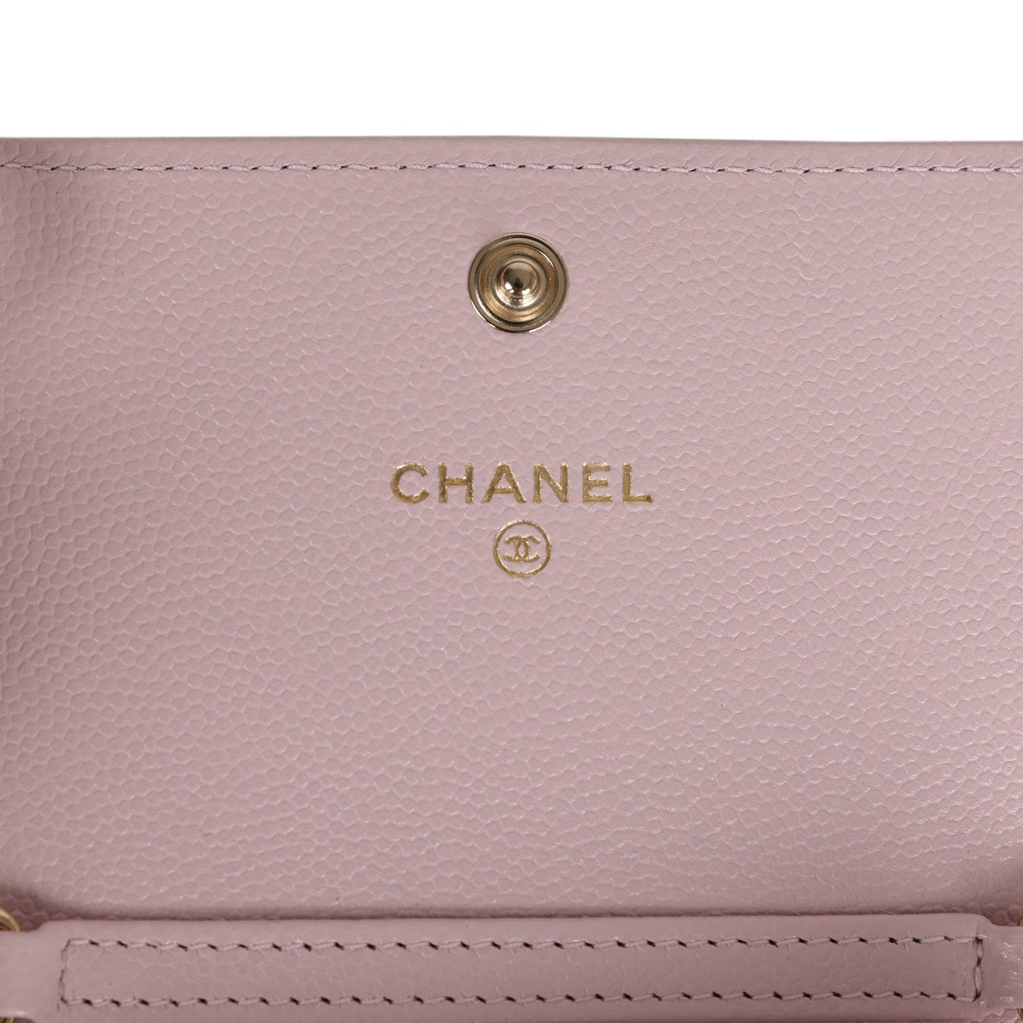 Chanel Mini Crossbody Pearl Wallet Pink Caviar Light Gold Hardware