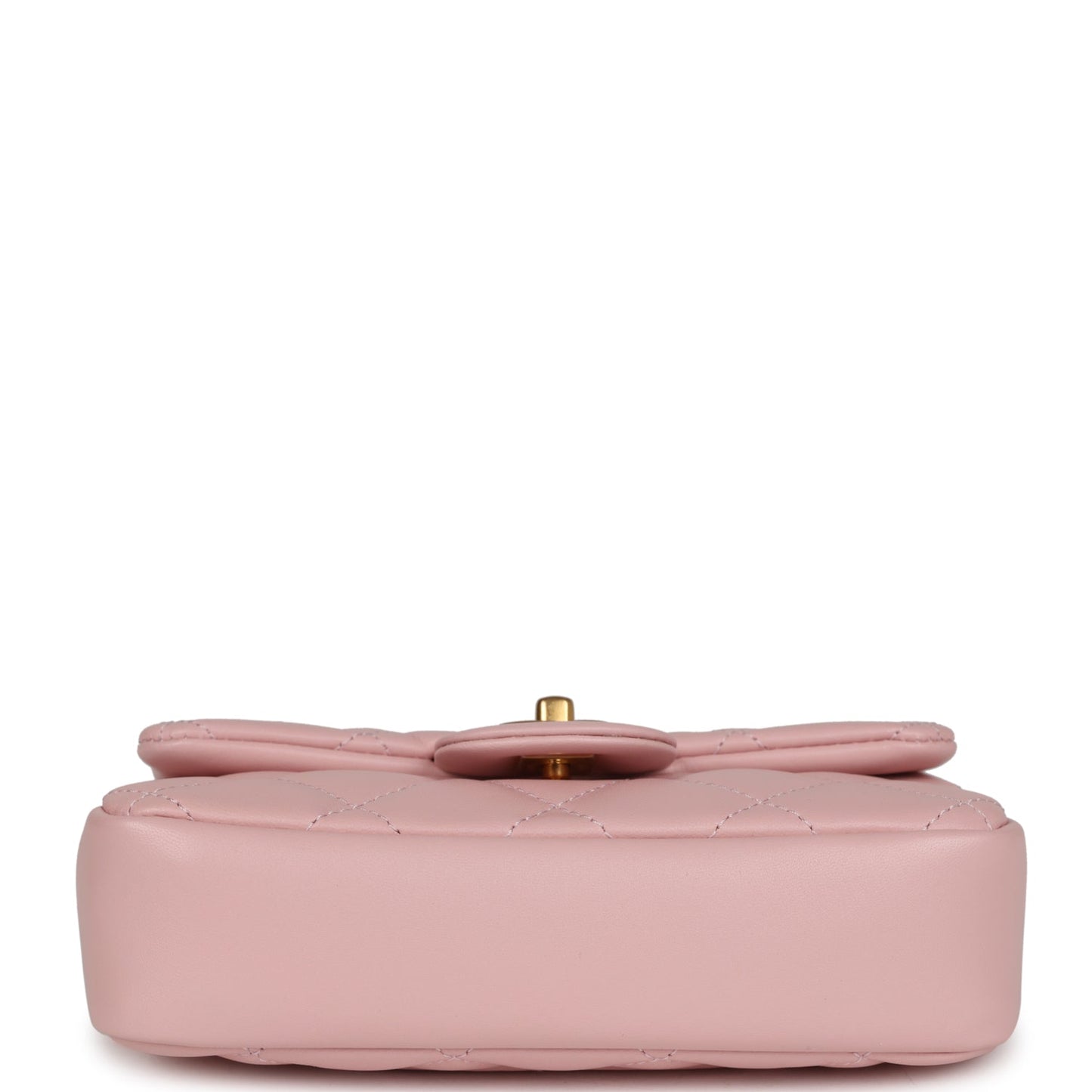 Chanel Mini Rectangular Flap Bag with Heart Chain Pink Lambskin Brushed Gold Hardware