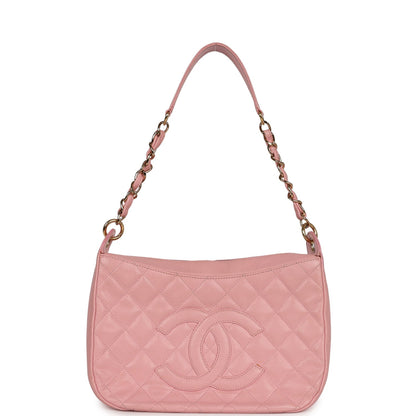Chanel Timeless Hobo Bag Pink Caviar Gold Hardware