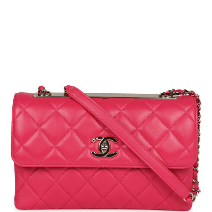 Chanel Medium Trendy CC Flap Bag Dark Pink Lambskin Light Gold Hardware