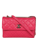 Chanel Medium Trendy CC Flap Bag Dark Pink Lambskin Light Gold Hardware