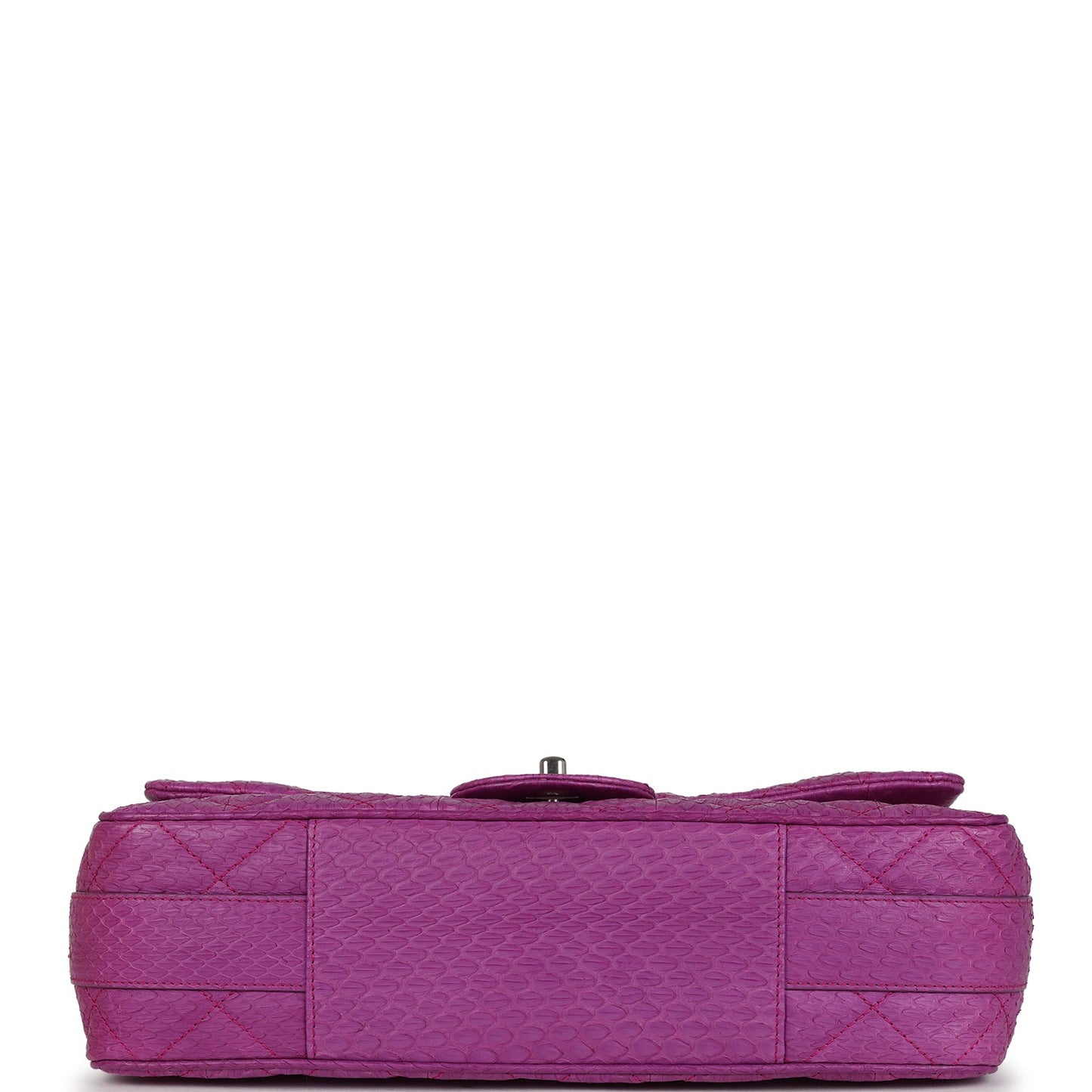 Chanel Medium Easy Carry Flap Bag Purple Python Silver Hardware